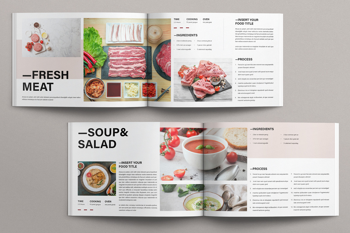 Recipe Book Brochure Landscape, a Brochure Template by E-Type (Photo 5 of 7)