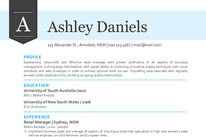 3 In 1 Blue Modern Banner Resume