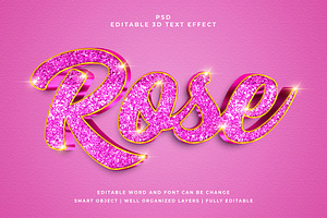 Rose 3d Editable Text Effect Style