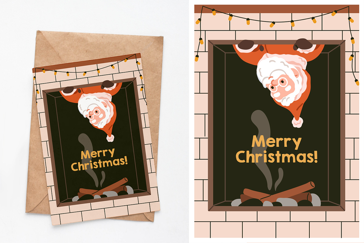Christmas cards with Santa Claus set, a Seasonal Illustration by Good Studio (Photo 3 of 4)