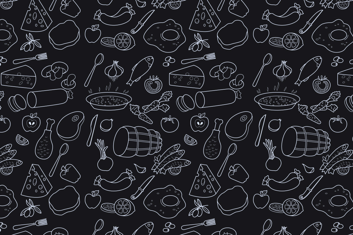 Foods Cartoon Pattern