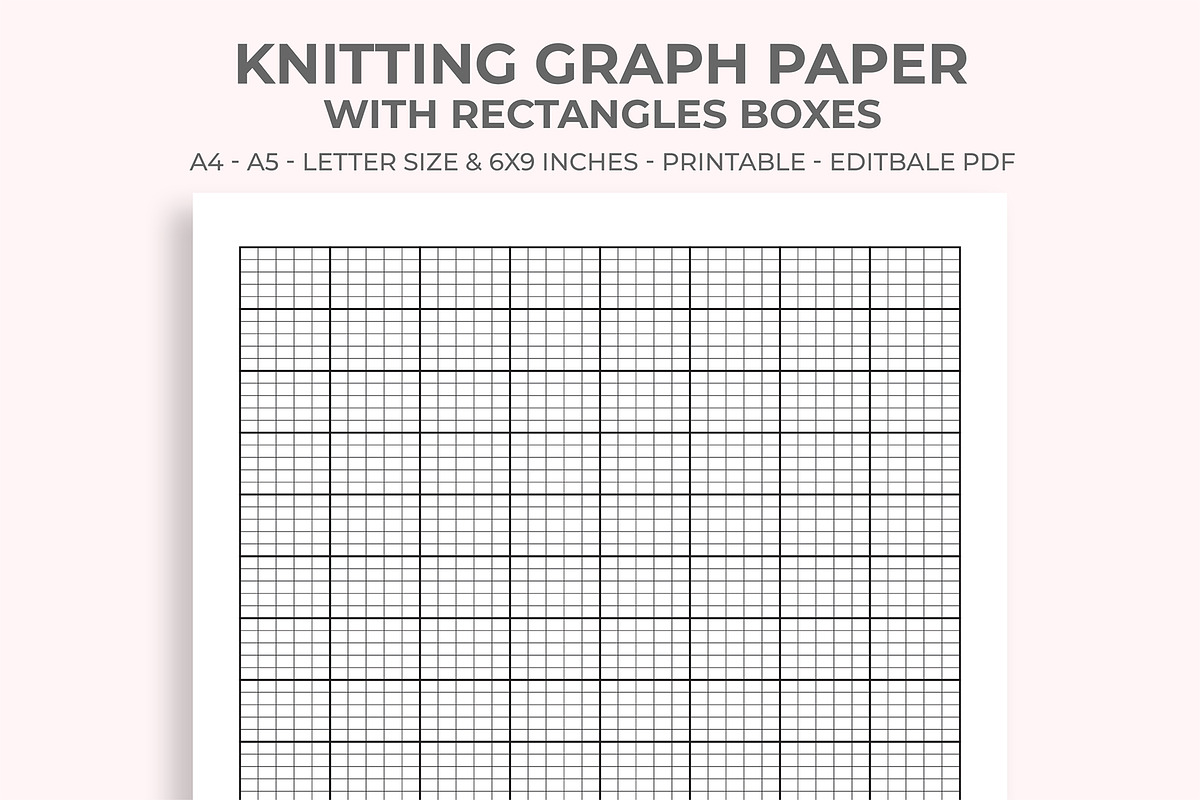 Knitting Graph Paper With Rectangle, a Stationery Template by M9 Design (Photo 1 of 5)