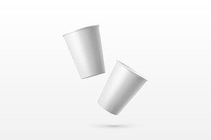 Disposable Cups. Vector Set.