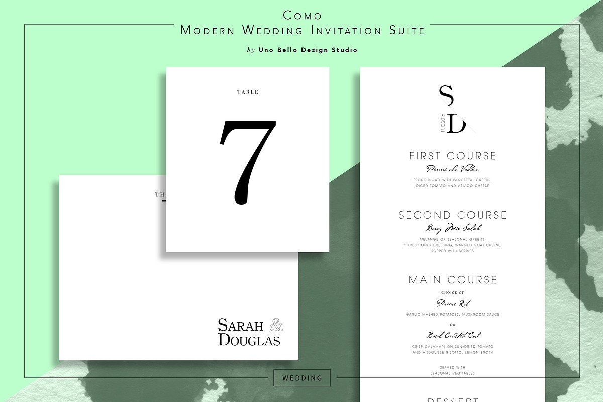 Como Modern Wedding Stationery, an Invitation Template by Uno Bello Design Studio (Photo 4 of 5)