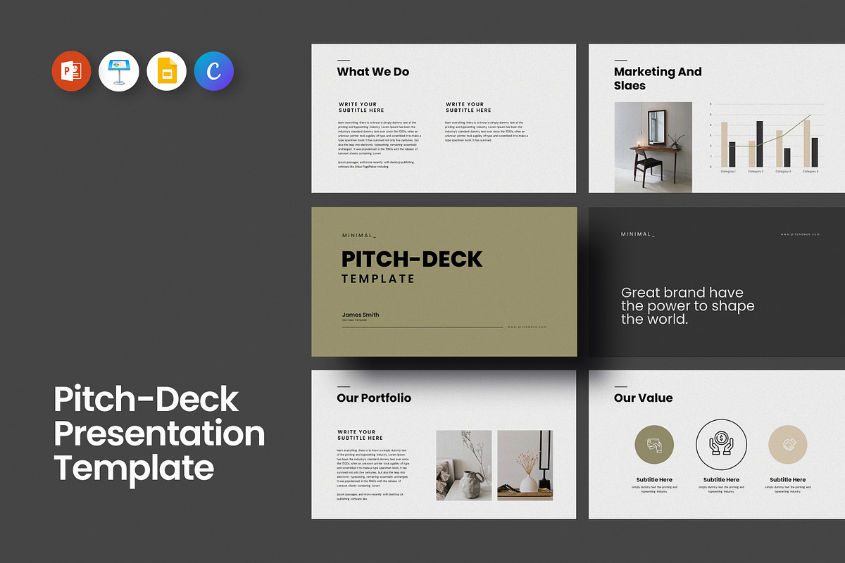 Pitch Deck Presentation Template, a Presentation Template by evgenystudio (Photo 1 of 8)