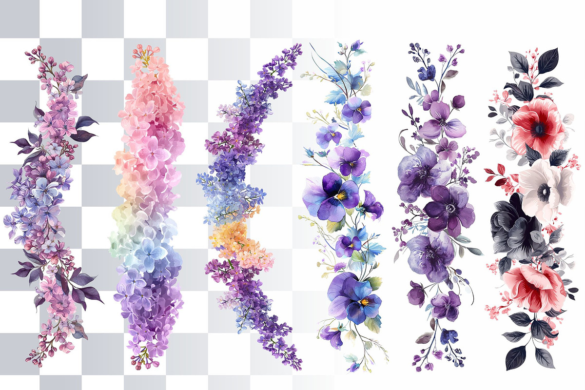 Floral Border Clipart, Page Dividers, a Decorative Illustration by Loony Dream Designs (Photo 3 of 5)