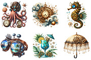 Steampunk Summer Clipart Bundle, a Seasonal Illustration by DreamArtGraphic (Thumbnail 4 of 4)