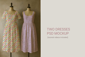 Two in one mockup-rustic dresses PSD, a Shirt Mockup by jenartstudio