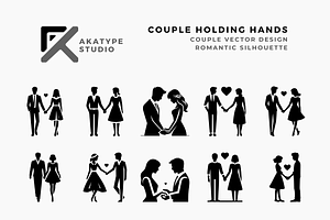 Couple Holding Hands Vector Icon, an Icon by Akatype Studio