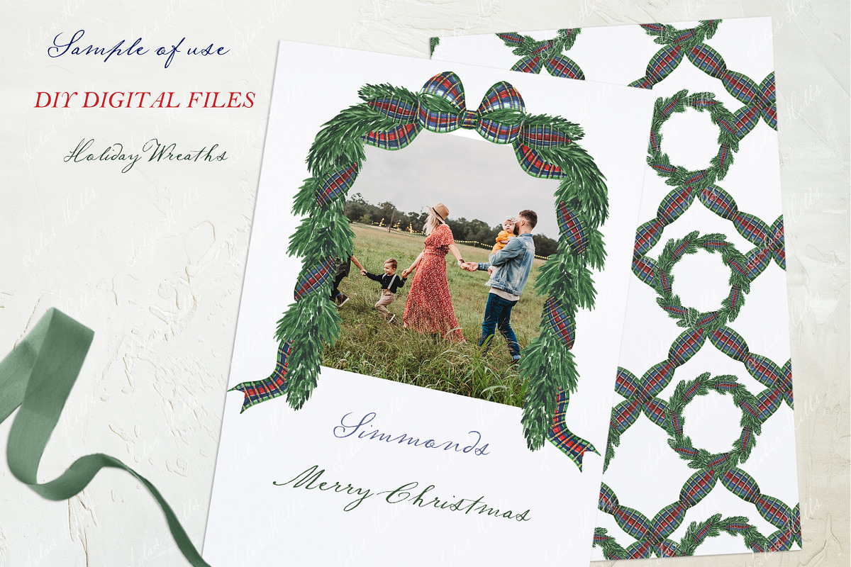 Christmas Wreaths Clipart Collection, a Decorative Illustration by LABFcreations (Photo 3 of 4)