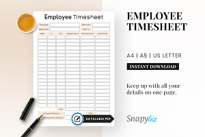 Fillable Employee Timesheet Planner