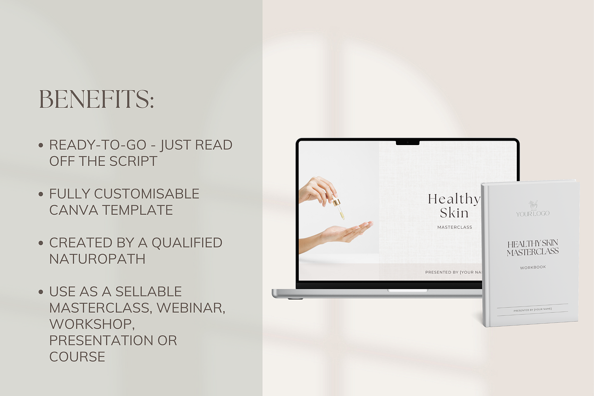 DFY Holistic Skin Webinar Canva, a Presentation Template by Naturopath Hub (Photo 2 of 9)
