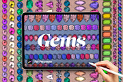 Gems Brushes for Procreate, a Brush Add-On by Hanna Inaiáh (Thumbnail 1 of 7)