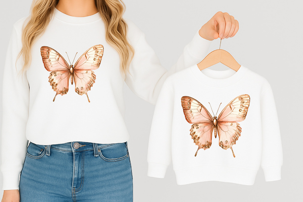 Blush and Pink Butterflies Clipart, an Illustration by Libby Wishes (Photo 7 of 7)