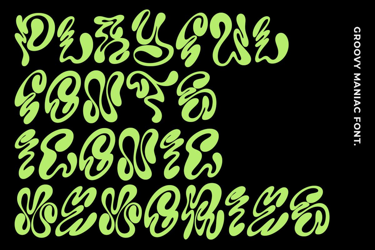 GF Maniac - Weird Display Font, a Handwritten Font by GroovyFontCo (Photo 4 of 7)