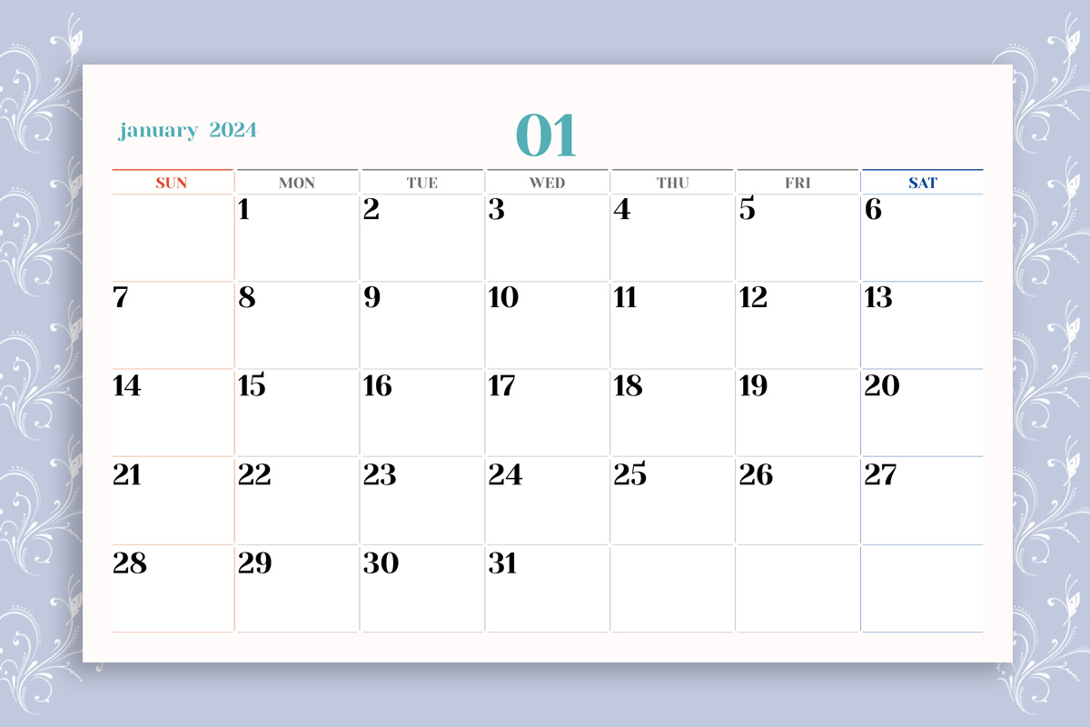2024 Calendar InDesign template, a Print Template by dott (Photo 2 of 6)