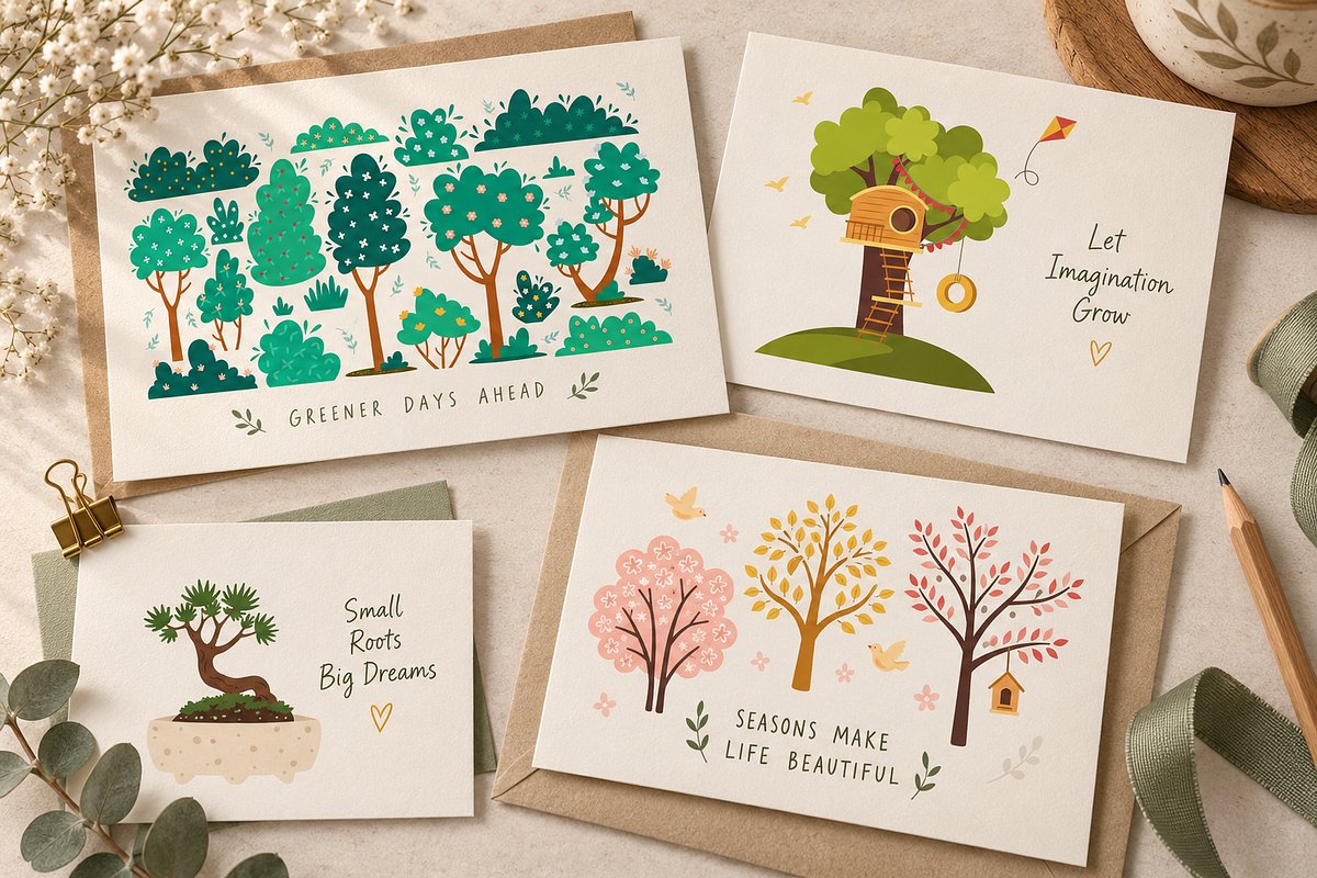 Whimsical Trees Clipart, a Decorative Illustration by Anna Studio (Photo 3 of 12)