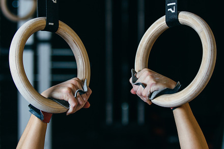 Girl cross fit routine at box gym containing workout, training, and box