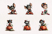 Retro Halloween Clipart, a Seasonal Illustration by CreationArt (Thumbnail 3 of 7)