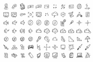 540 Business Hand Drawn Doodle Icons