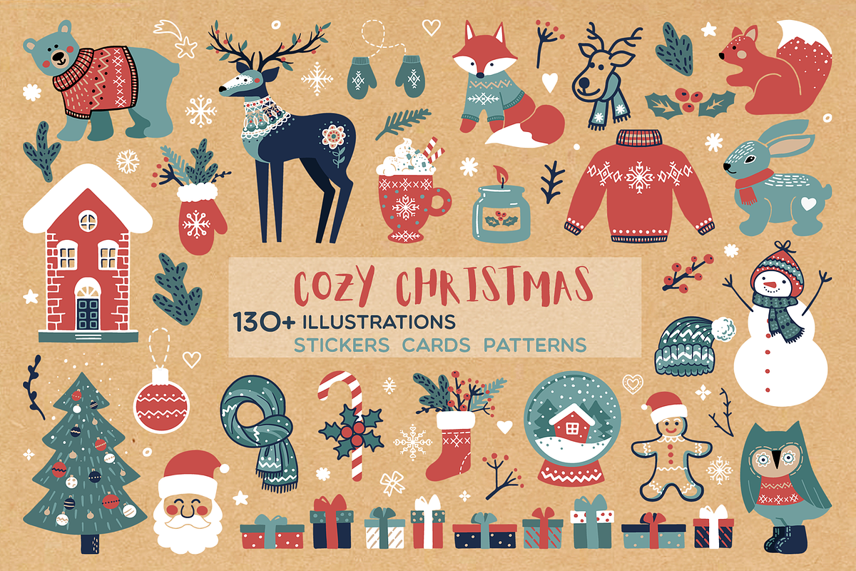 Cozy Christmas collection, an Animal Illustration by KlavaProDesign (Photo 1 of 16)