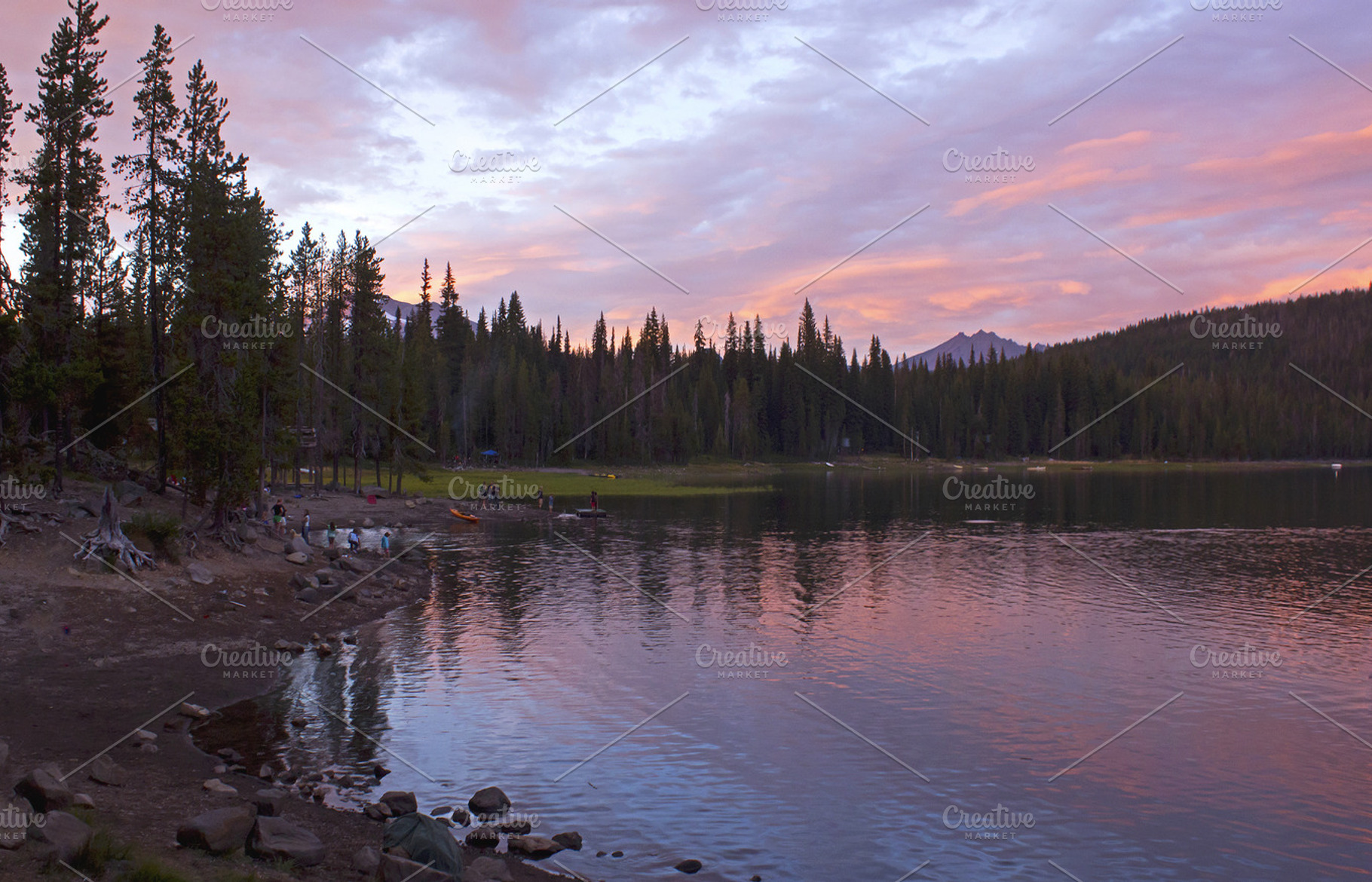 Lake At Evening Featuring Image Picture And Nature
