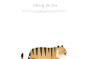 Tiger Clipart Set, a Decorative Illustration by Pati Paints (Thumbnail 3 of 11)