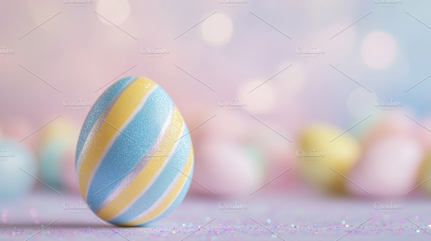 Colorful Easter egg with stripes, a Photo by Beautiful things