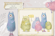 Cute Fluffy Monsters clipart, a Seasonal Illustration by AlenaVlasko stock Market (Thumbnail 1 of 5)