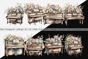 Antique Piano Clipart, a Graphic by Artnoy (Thumbnail 2 of 5)
