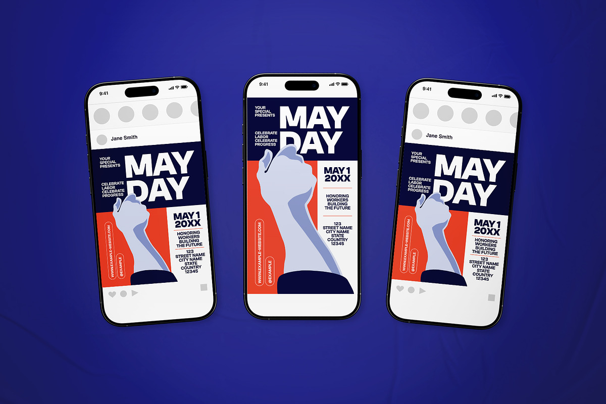 Blue May Day Flyer Set, a Flyer Template by The Good Store (Photo 2 of 2)