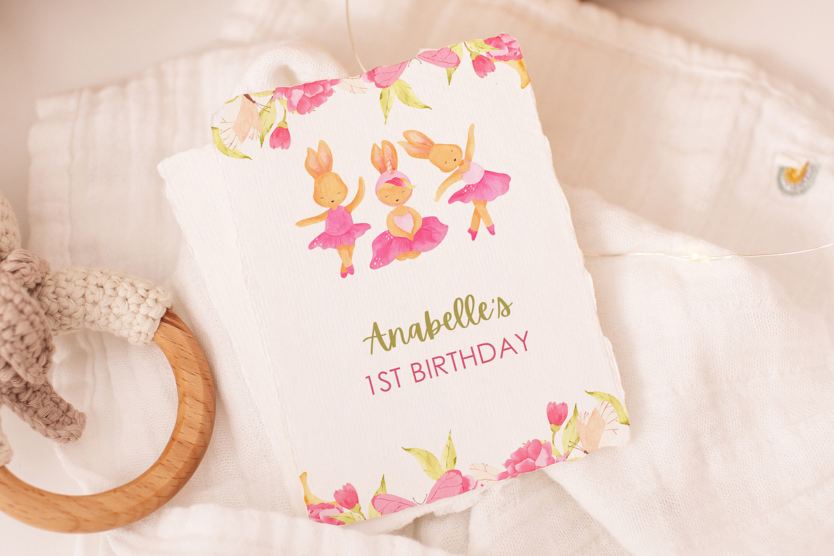 Little Ballerina Watercolor Clipart, an Animal Illustration by natalisart (Photo 6 of 13)