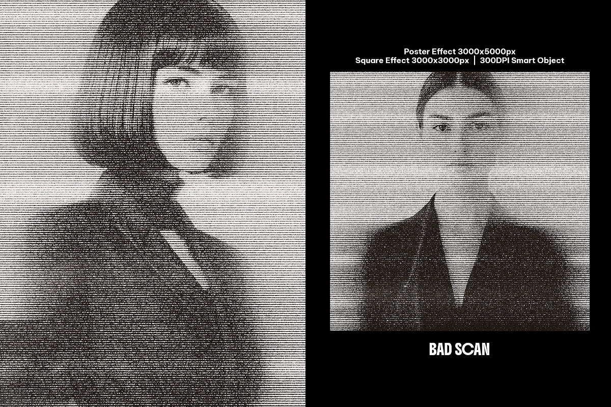 Bad Scan Square, Poster Photo Effect, a Layer Style Add-On by dokudokunomi (Photo 1 of 4)