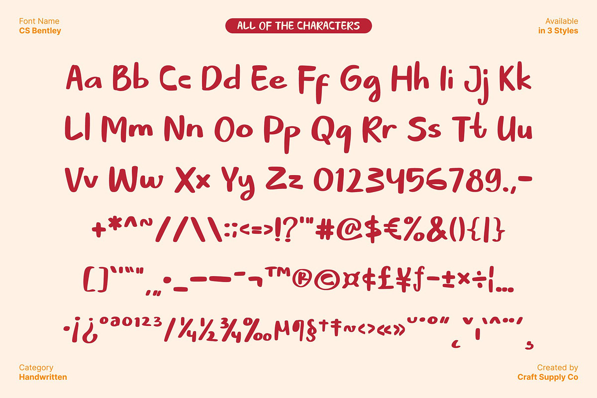CS Bentley – Handwritten Font, a Handwritten Font by Craft Supply Co. (Photo 8 of 8)