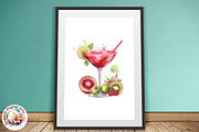 Tropical Watercolor Cocktail Clipart, an Object Graphic by Negarin Digital Art (Thumbnail 7 of 9)