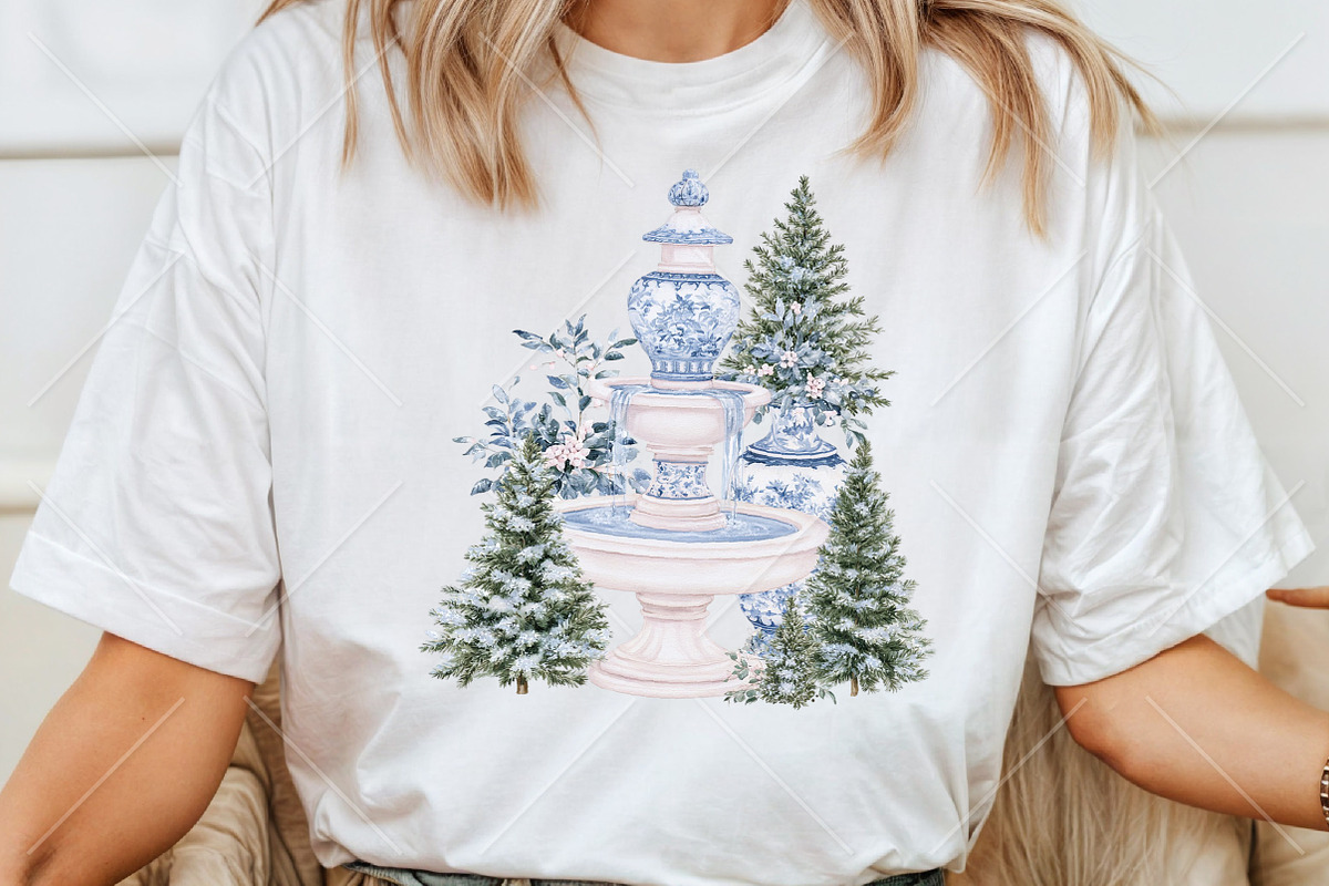 Watercolor Chinoiserie Christmas PNG, a Seasonal Illustration by Canvas Craft (Photo 6 of 10)