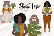 Plant Lover Girls Clipart, a Person Illustration by GlamArtZhanna (Thumbnail 1 of 5)