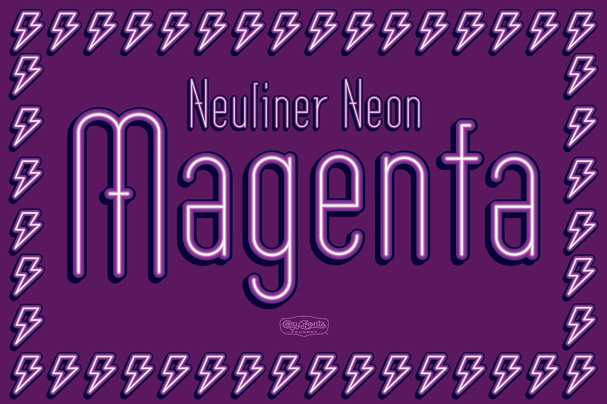 Neuliner Neon Magenta, a Sans Serif Font by CozyFonts Foundry (Photo 1 of 4)