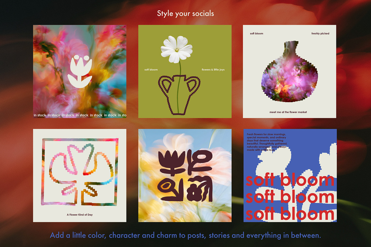 Blooms & Bits: Pixel-Inspired Art, an Object Illustration by Olly Kava (Photo 4 of 12)