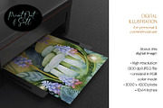 Spring at Stonehenge Postcard Set, a Seasonal Illustration by The Dutch Lady Designs (Thumbnail 2 of 7)
