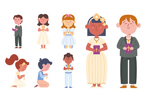 First Communion Kids Set, a Templates & Theme by studiogstock