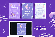 Mermaid Birthday Invitations, a Templates & Theme by TemplateCastleStore (Thumbnail 3 of 9)