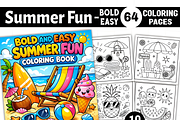 Summer Fun Coloring Book Kids, a Seasonal Illustration by Design Station (Thumbnail 1 of 4)