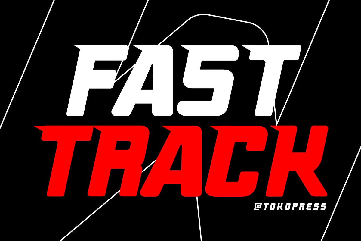 FAST TRACK - Racing Gaming Font, a Sans Serif Font by TokoPress (Photo 1 of 10)