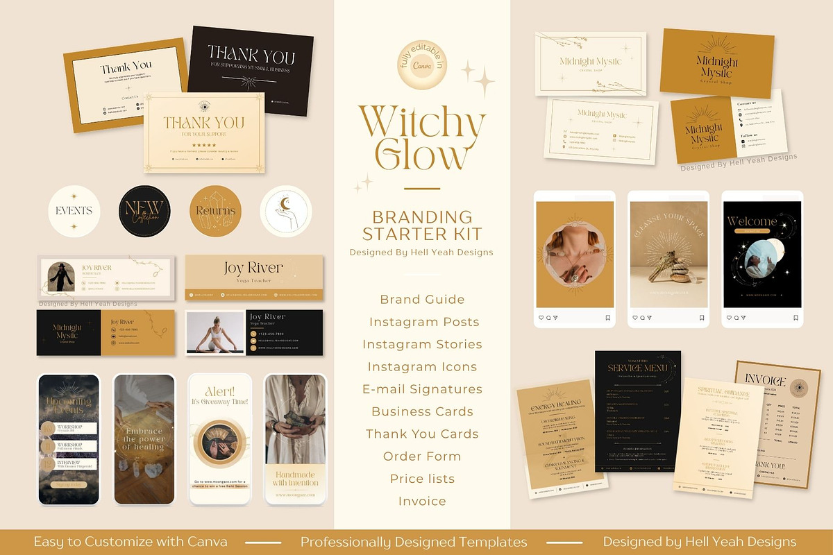 Witchy Glow Branding Starter Kit, a Social Media Template by Hell Yeah Designs (Photo 1 of 17)