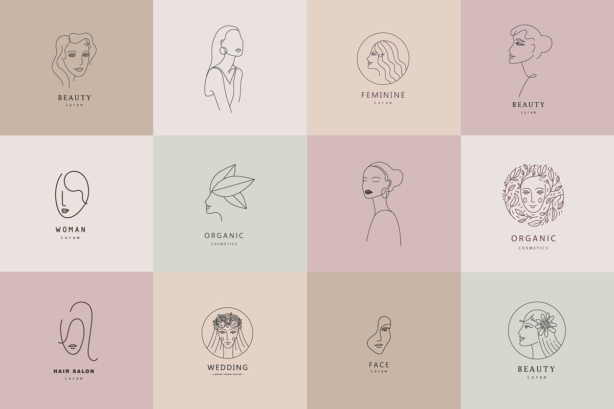 Minimalist Line Feminine Logos, a Decorative Illustration by Marylia (Photo 2 of 9)
