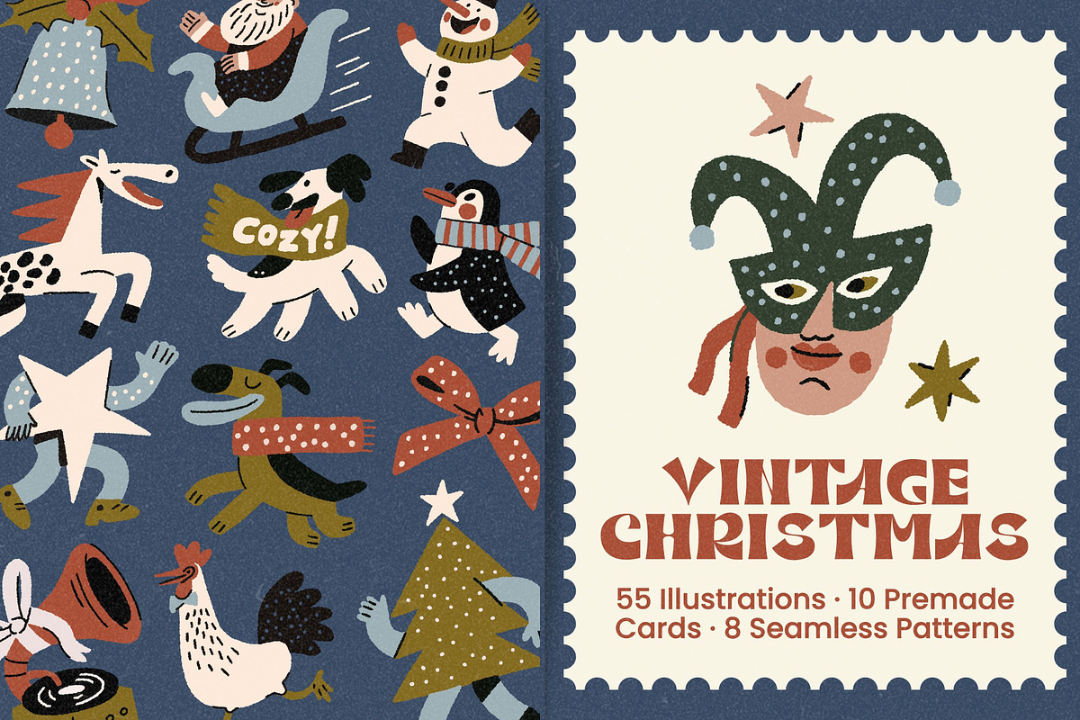 Vintage Christmas Collection, a Seasonal Illustration by Veyla (Photo 1 of 19)