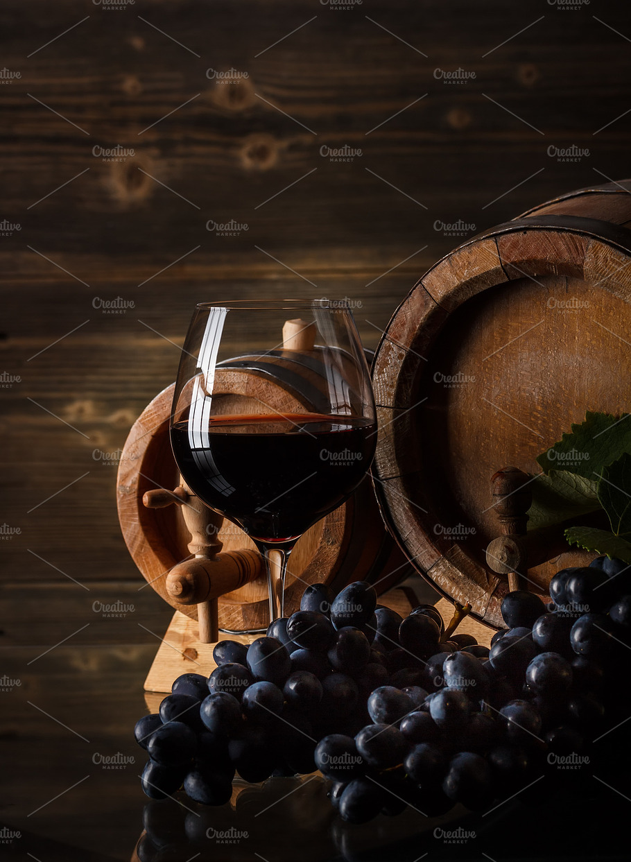 Wine Concept Containing Alcohol Background And Barrel