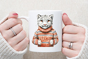 Winter Clip Art White Wild Cats Png, an Illustration by Sublimation Artist (Thumbnail 5 of 6)