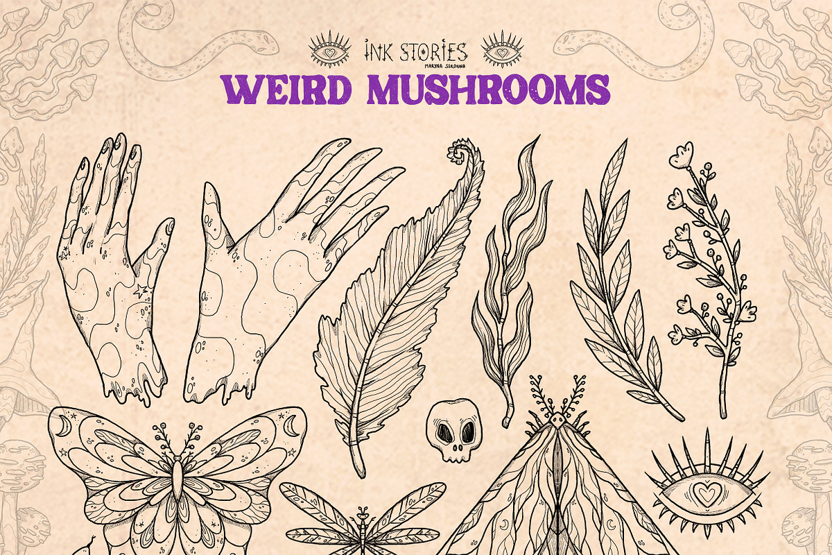 Weird Mushrooms, an Object Illustration by Ink Stories (Photo 5 of 23)